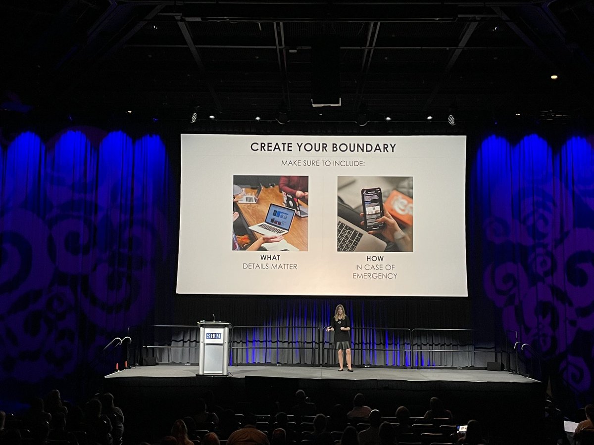 steve_pao's tweet photo. You must be specific to set boundaries.  Don’t just mark “out office” but explain why and how to handle emergencies. @JBTSolutions @SHRM #SHRM22 #CauseTheEffect @getampll https://t.co/eM0sCWsHeq