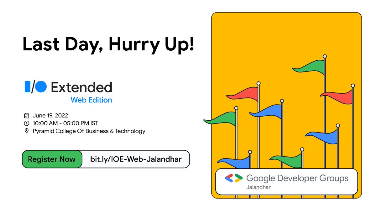 GDGJalandhar's tweet image. 🚨 Last day to register for the IO Extended Jalandhar #WebEdition

Hurry up &amp;amp; grab your seats:
🔗bit.ly/IOE-Web-Jaland…

#Sessions:
✅ Core Web Vitals
✅ What&apos;s new in Web
✅ Web APIs &amp;amp; Web Security

#Workshops:
✅ AMP &amp;amp; PWA
✅ Build Web App with Firebase

#IOExtendedJalandhar