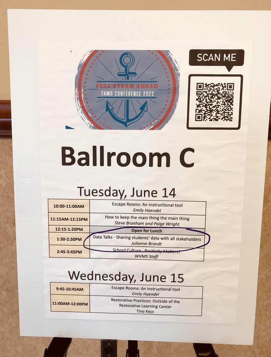 ScienceBrandt's tweet photo. Survived leading my first conference session. Loved sharing with other teachers how @VineMSKnox is having data talks with all stakeholders. https://t.co/FkPpMFcBa2