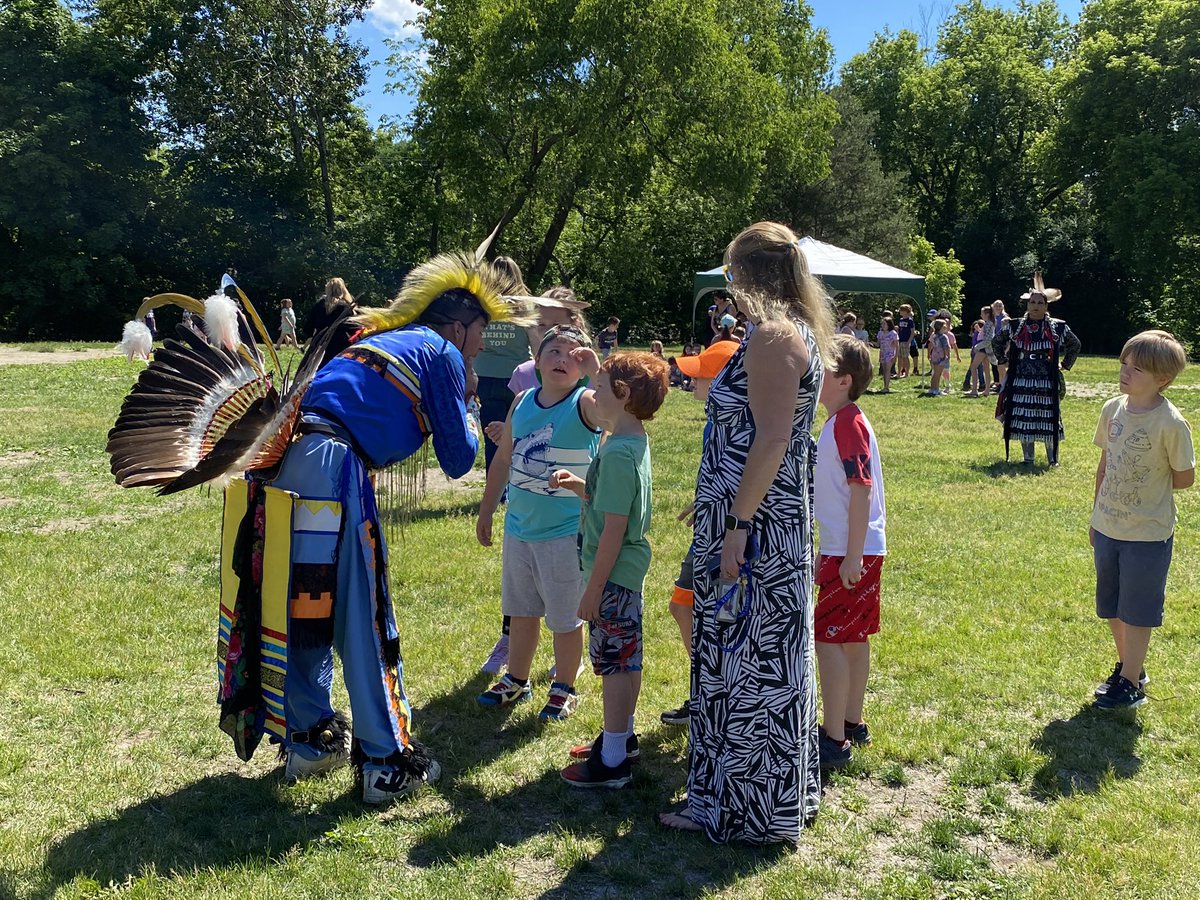 Mr.Rostalski and Mrs. McConnell brought their Learn@Home classes to the Pow Wow.  Students in their class even got to participate in the inter-tribal dance with their teachers. Students enjoyed learning about their regalia and the different types of dances.