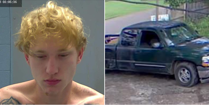 WAFB's tweet photo. Deputies are searching for the man pictured on the left in connection with a weekend shooting. He is believed to be driving the truck shown. https://t.co/ePUvYAAZIx https://t.co/ZSw7hPdmFf