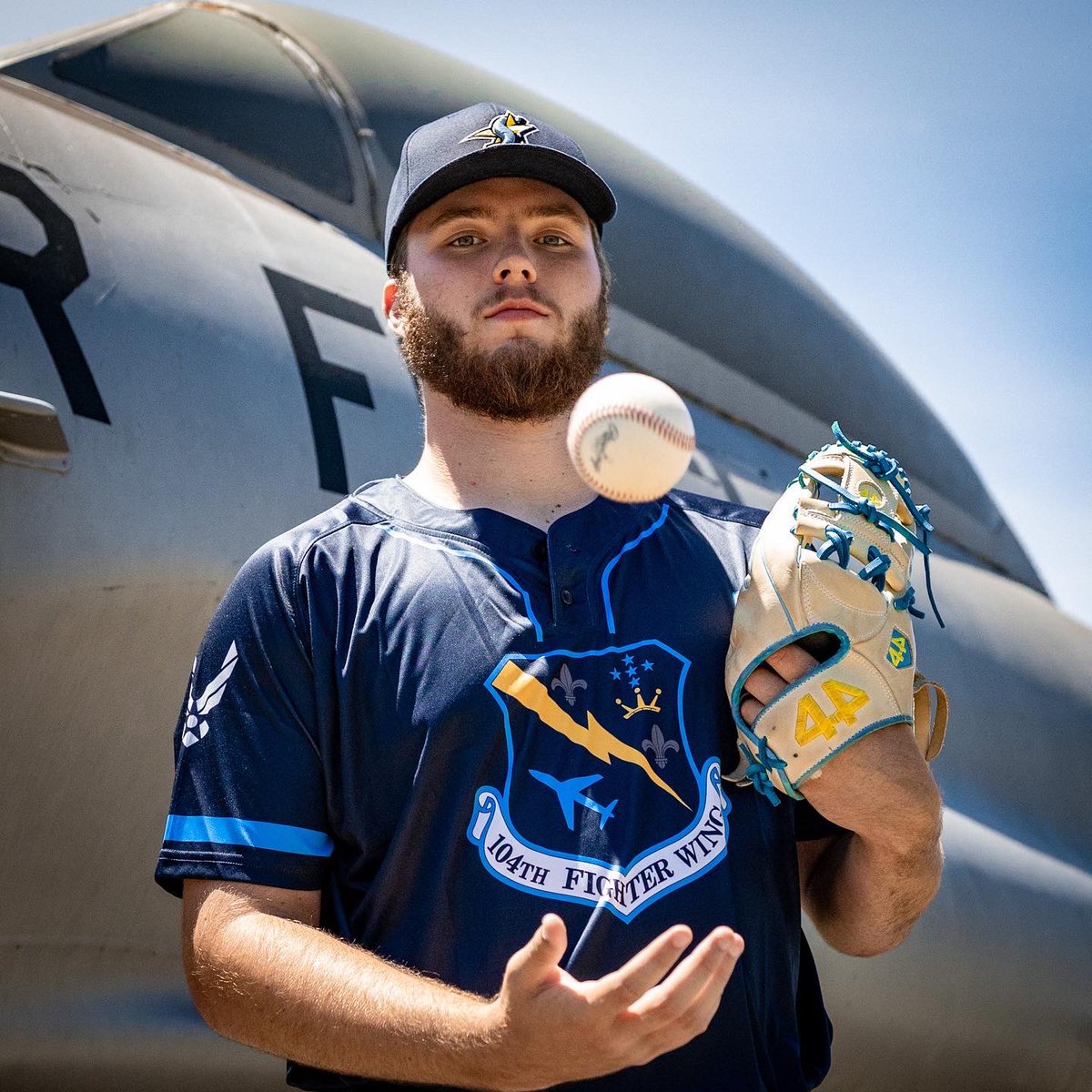 StarfiresBB's tweet photo. Presenting our special uniforms that honor the @104fighterwing. With the roots of our team name beginning at Barnes Air National Guard Base, we were overjoyed by the opportunity to tour the base and unveil these new uniforms for the first time today (more photos &amp; video to come) https://t.co/8CJZbpCLBz