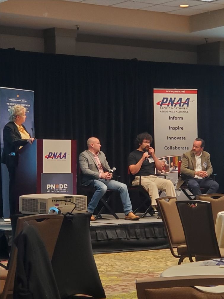 WMLaunch's tweet photo. Recently, our COO James Penna spoke at the Pacific Northwest Aerospace Defense Conference hosted by @nwdefense and @PNAAlliance! Read more about the event at Wave Motion and PNDC's LinkedIn: https://t.co/25fXQg8yZP

#innovation #aerospace #defense https://t.co/Fvg25JnkMB