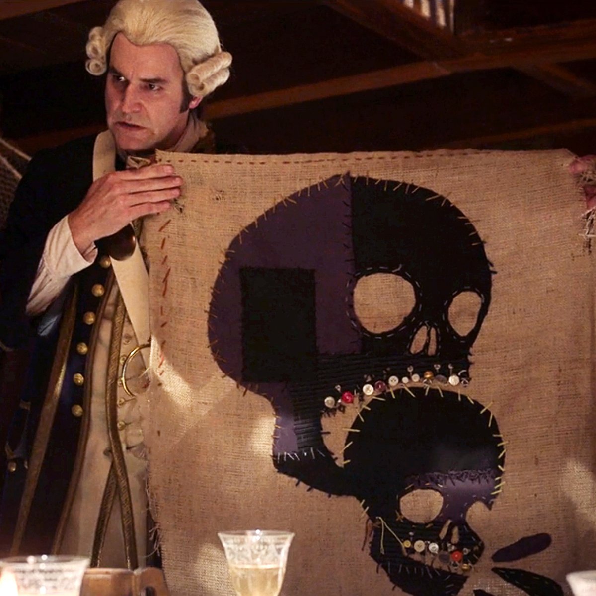 streamonmax's tweet photo. Any pirate worth a damn has a flag. Let's celebrate Flag day together -- show me the flag you would design for the Revenge. Here’s a little inspiration to kick it off. #OurFlagMeansDeath https://t.co/Gv1eId5FaV