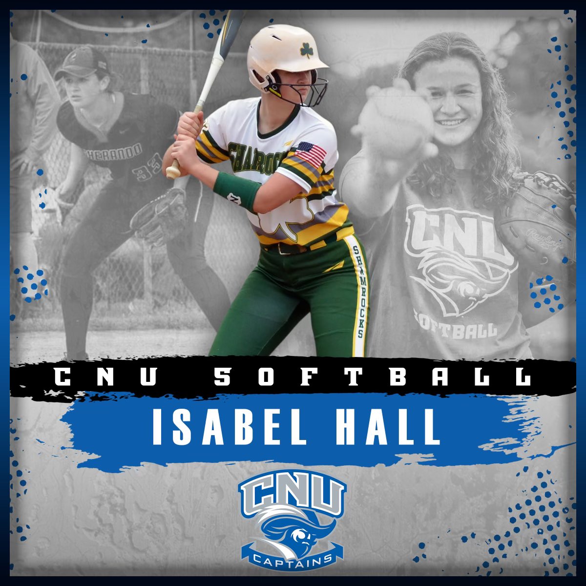CNUSoftball's tweet photo. Our next incoming player is joining us on the voyage from northern Virginia. 

Isabel Hall 
Sherando High School 
Shamrocks 

The All-Region pick brings a power bat to Captains Park! https://t.co/DAw6gNqKiP