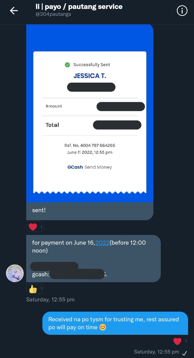 prodsugacart's tweet photo. Hi @304pautangs thank you so much for trusting me and letting me use your service. Till next time 💓 #tnxkkei https://t.co/BgRRnwDrRe