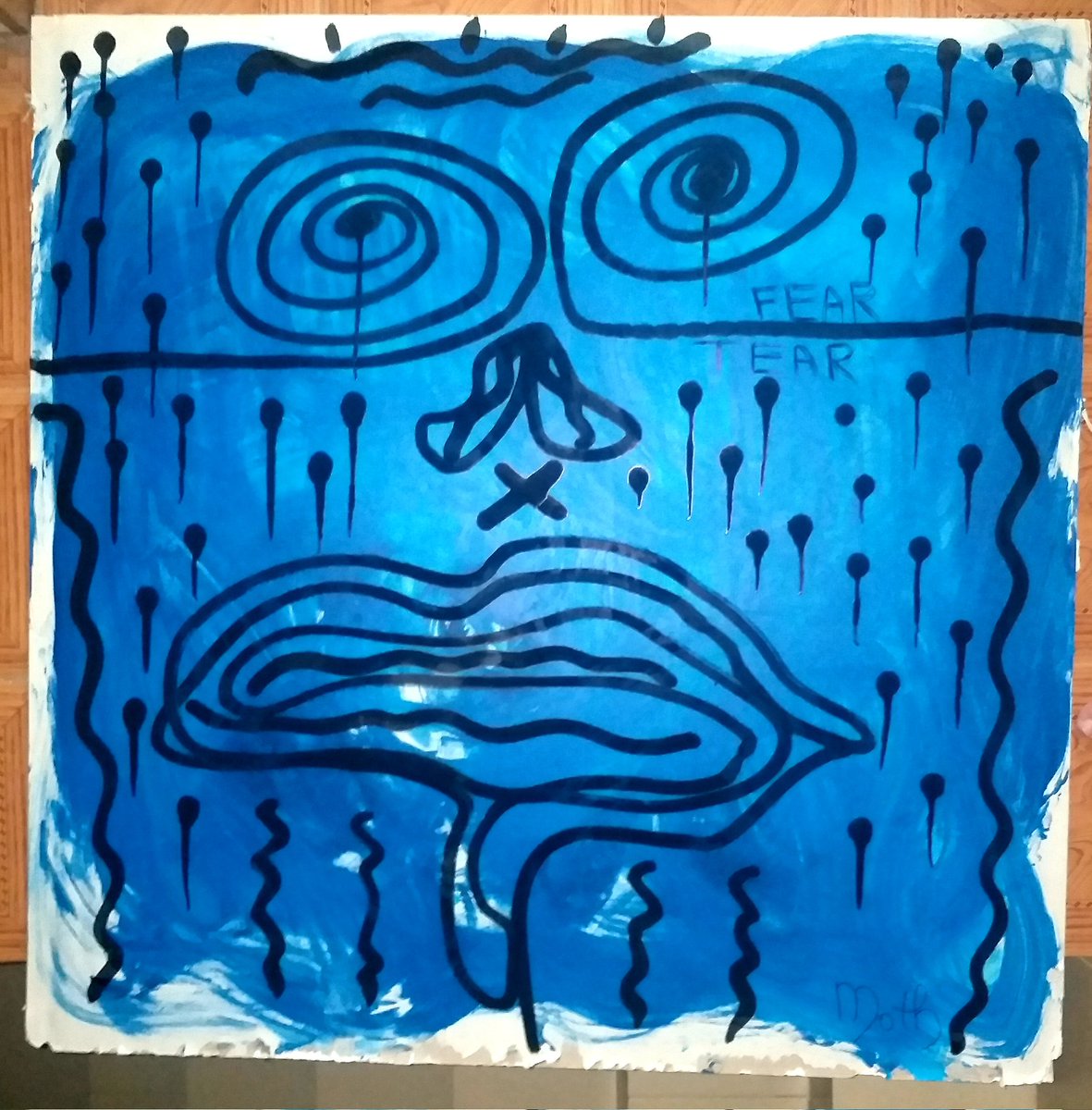 Moothaart's tweet photo. "FEAR-TEAR"
 I painted on the drywall ❤ I started to create in a different way. In the art and in everything we always need to change our ways.
#art #doodle https://t.co/8EDjhLDJ4b