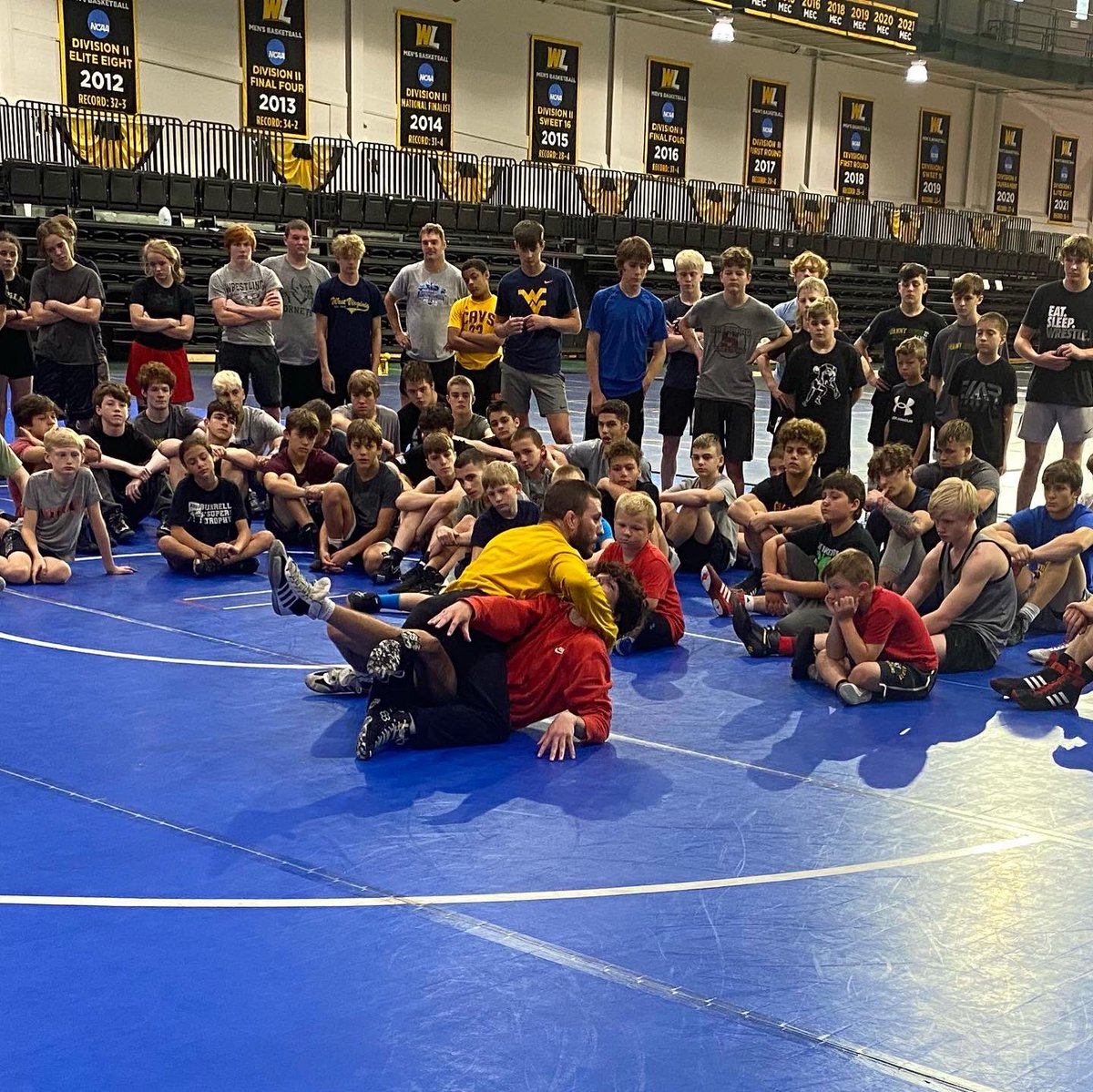 DannyIrwinWC's tweet photo. 2x National Champ/ 5x AA @TylerTyler106 along with 2x AA &amp; our Head Assistant @CamTimok showing technique this morning #ClimbTheHill https://t.co/BCnA2ifLSz