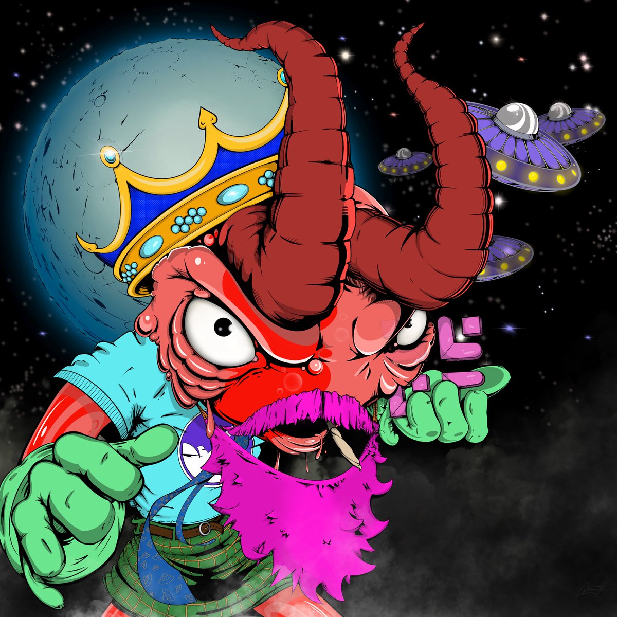 Aric_Hendrix's tweet photo. This is what I think it would look like if one Goober decided to rule to rule them all. I think he’s a @JRNYclub fan, too. @DNPthree @GoobersNFT @CluCoin https://t.co/aD8Sq94sp9