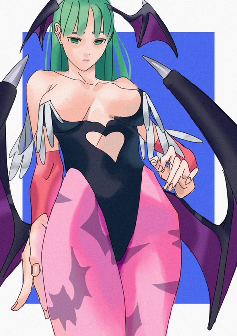 #格ゲーキャラ描こうぜ モリガン描いたよ。 