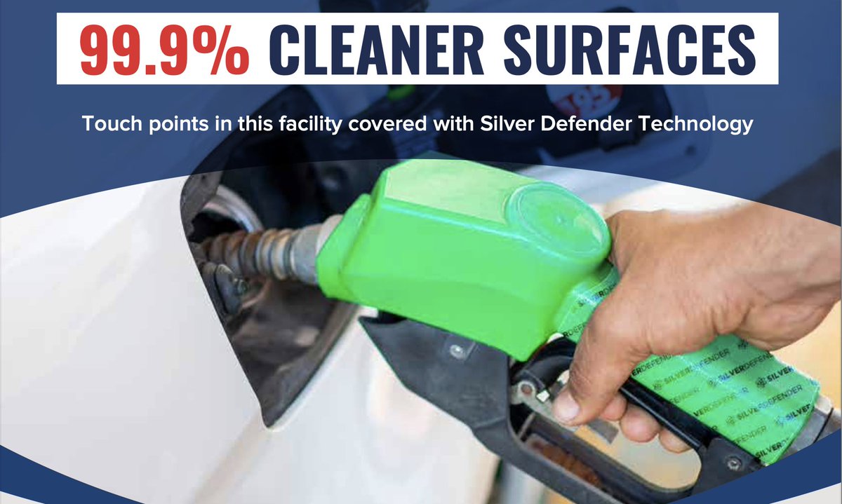 silver_defender's tweet photo. The surfaces on gas pump handles are among the dirtiest commonly touched areas in public. Viruses can live up to 72 hours on gas pump handles. 

#silverdefender #antimicrobial #clean #germs #bacteria #backtowork #cleansurfaces #nanotechnology #madeinamerica https://t.co/sw6ID4HnSa