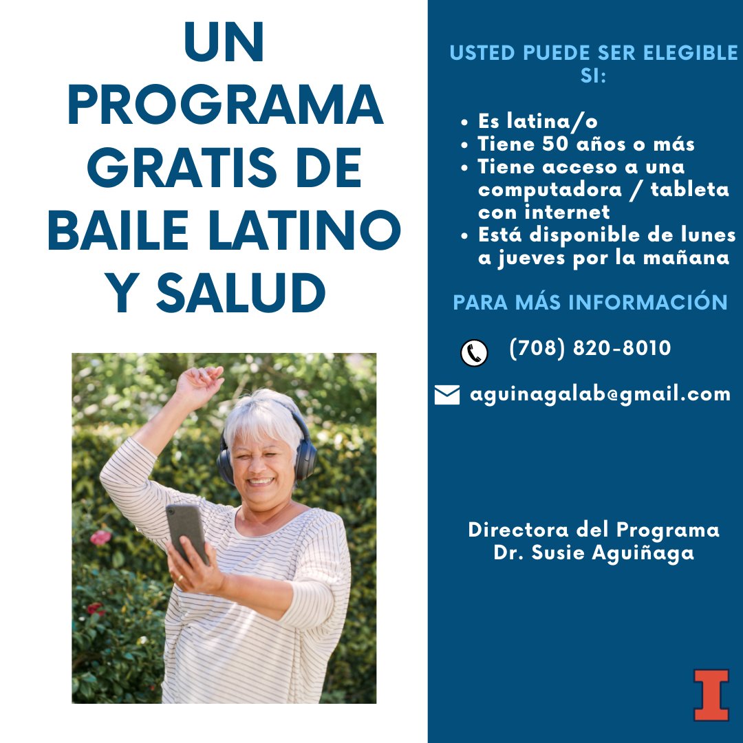 HEALab__'s tweet photo. Participe en un programa GRATIS de baile, nutrición, y salud para personas de 50 años o más. El programa tomara acabo durante las mañanas de día entre semana. 
Join our FREE dance, nutrition, and health program for adults ages 50+. The program will take place on morning weekdays. https://t.co/T7CkmPQRas