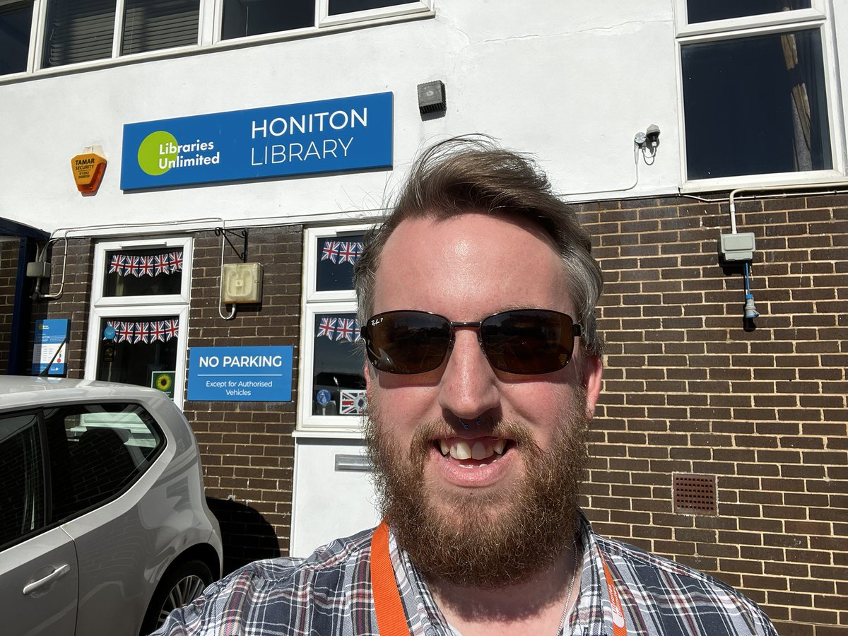 JackTStafford's tweet image. Another #LibraryBingo off the list. Lovely afternoon at @HonitonLibrary, a really bright and open space in the sunshine, and particularly loved the magnetic map and leafy canopy in the children’s library. Great to hear about all the summer activity plans too #LoveLibraries