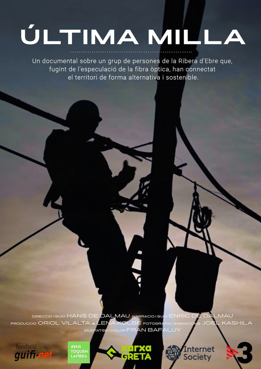 Ateneu Barcelonès (@ateneubcn) on Twitter photo 📢 🎞 #Documental "L’Última Milla. El paper de les infraestructures en la cohesió i l’equilibri territorial"
ℹ ateneubcn.org/agenda/lultima…
🗣 <a href="/enricdedalmau/">Enric de Dalmau</a> <a href="/ferranrego/">Ferran Reyes</a> de <a href="/Xarxagreta/">Xarxa GRETA</a> i <a href="/roca_ramon/">Ramon Roca</a> de <a href="/guifinet/">guifi·net</a>
Presenta <a href="/kpeiro/">Karma Peiró</a>
📆 Dimarts 28
🕛 18.30 h
<a href="/ricardfaura/">Ricard Faura Homedes</a>
#ateneubcn 📢 🎞 #Documental "L’Última Milla. El paper de les infraestructures en la cohesió i l’equilibri territorial"
ℹ ateneubcn.org/agenda/lultima…
🗣 <a href="/enricdedalmau/">Enric de Dalmau</a> <a href="/ferranrego/">Ferran Reyes</a> de <a href="/Xarxagreta/">Xarxa GRETA</a> i <a href="/roca_ramon/">Ramon Roca</a> de <a href="/guifinet/">guifi·net</a>
Presenta <a href="/kpeiro/">Karma Peiró</a>
📆 Dimarts 28
🕛 18.30 h
<a href="/ricardfaura/">Ricard Faura Homedes</a>
#ateneubcn