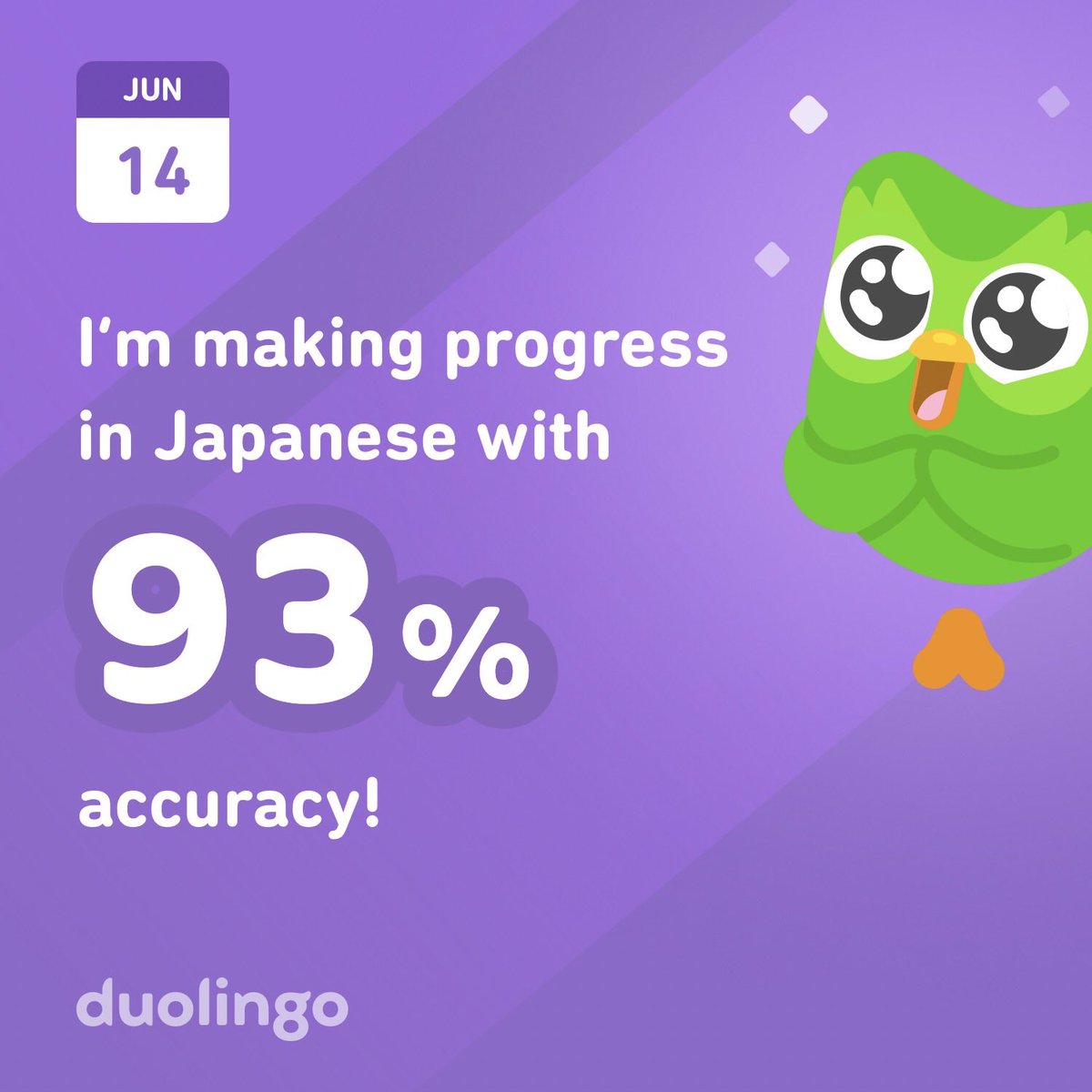 EParcasio's tweet photo. I’m learning Japanese on Duolingo! It’s free, fun, and effective. https://t.co/Re9DQiNVSA