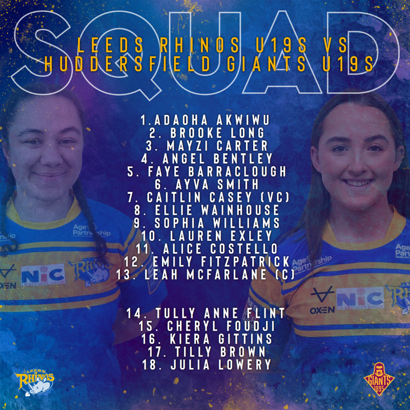 leedsrhinos's tweet photo. Leeds Rhinos Women's U19s will return to action tomorrow night for their first game in over two years.

Fans can watch the game live at @WplRufc, kick off 7pm. 
#LeedsRhinosWRL #TeamRhinos