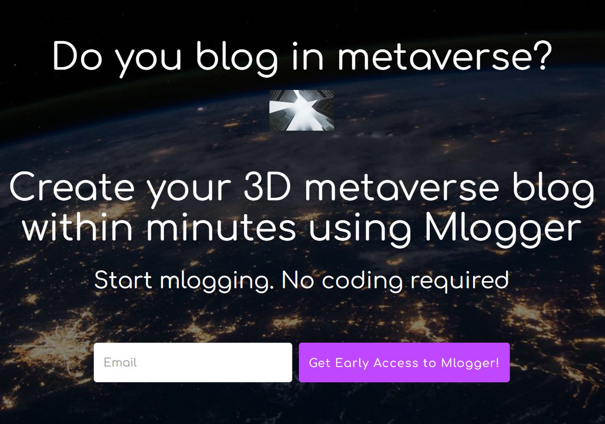 CryptoBeanRC's tweet photo. Do you blog in #metaverse ? Create your 3D metaverse blog within minutes using Mlogger. Get early access to #mlogger here https://t.co/FCBpH6rJGg . Start #mlogging πand become a #mlogger in #Metaverse ! https://t.co/HfxVN99u7o