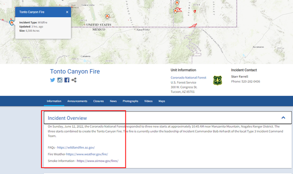 CCFirenIncident's tweet photo. #AirNow: #Fire & #Smoke Map- https://t.co/FtIQ8yYPTu
These and other important links about local #Wildfires can be found on the #Wildfire link of #InciWeb: https://t.co/7xsVLRlxsz (this is #TontoCanyonFire link) under the Incident Overview. https://t.co/v1e5cvGfRB