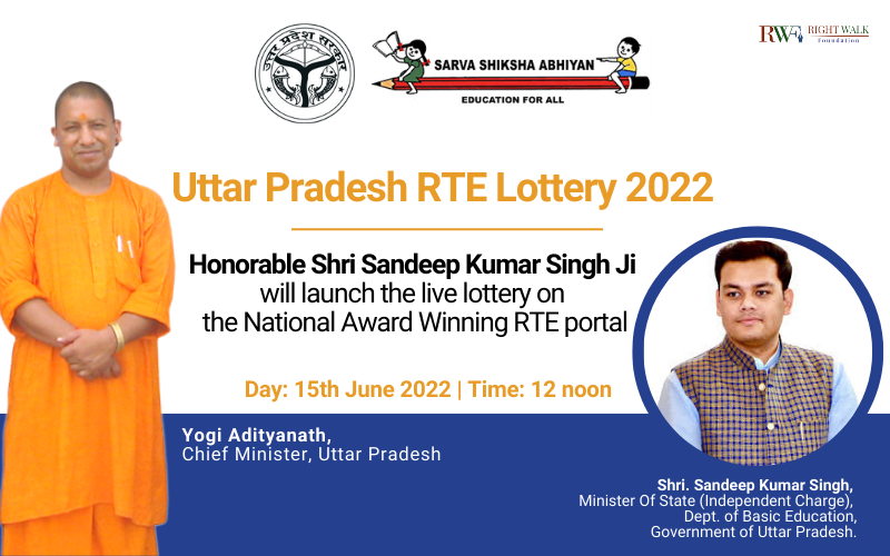 RightWalkIndia's tweet photo. Join us at the live launch of the RTE lottery by Shri. Sandeep Kumar Singh, Minister Of State (Independent Charge), Dept. of Basic Education, Government of Uttar Pradesh on 15th June'22 at 12 noon.

Link: https://t.co/Ey5UVDY4tC

#education #UttarPradesh #righttoeducation https://t.co/D1VBI9O3fT