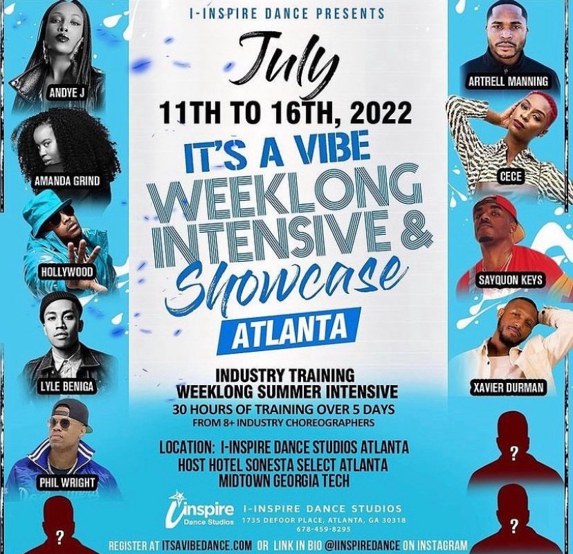 iinspiredance's tweet photo. Who's coming to the Weeklong ItsAVibeDance Intensive? Register by tomorrow for $500! We can't wait to see you here at @iinspiredance! #iinspiredance #iinspire #dance #hiphop #summer #traininseason #atlanta #atl #itsavibe #intensive https://t.co/UiE61lR1ke