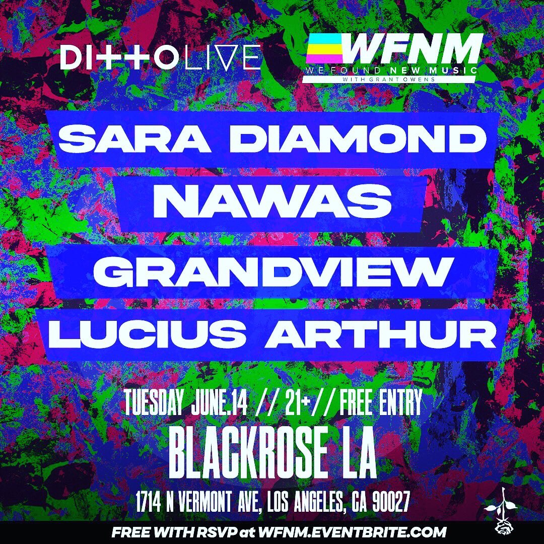 murphybeat's tweet photo. 🇺🇸 Who's in L.A tonight? @Dittomusic and @wfnm #dittolive showcase tonight at @theblackrosela. We are thrilled to welcome @iamsaradiamond @nawas @teamgrandview & @luciusarthur to the stage. RSVP tickets 👉 https://t.co/mDjjS52qQT #liveisback #dittomusic #independent https://t.co/H7YzCV2IqW