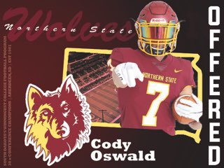 Cody Oswald (@cody_oz23) on Twitter photo After talking with <a href="/NSUCoachSchmidt/">Mike Schmidt</a> I’m very grateful to have received an offer from <a href="/NSUWolves_FB/">Northern State Football🐺 🏈</a> After talking with <a href="/NSUCoachSchmidt/">Mike Schmidt</a> I’m very grateful to have received an offer from <a href="/NSUWolves_FB/">Northern State Football🐺 🏈</a>