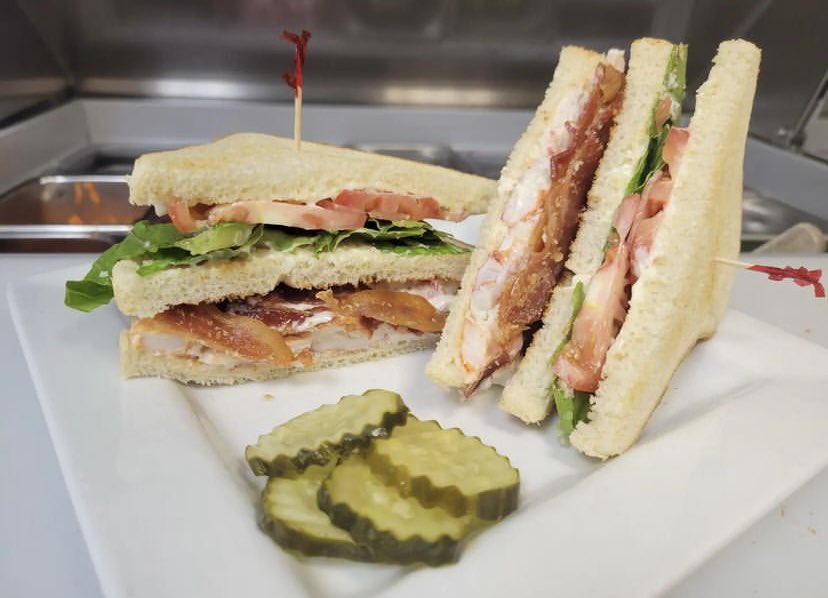 This weeks sandwich special, the lobster club. Fresh lobster with lettuce, tomato and bacon!