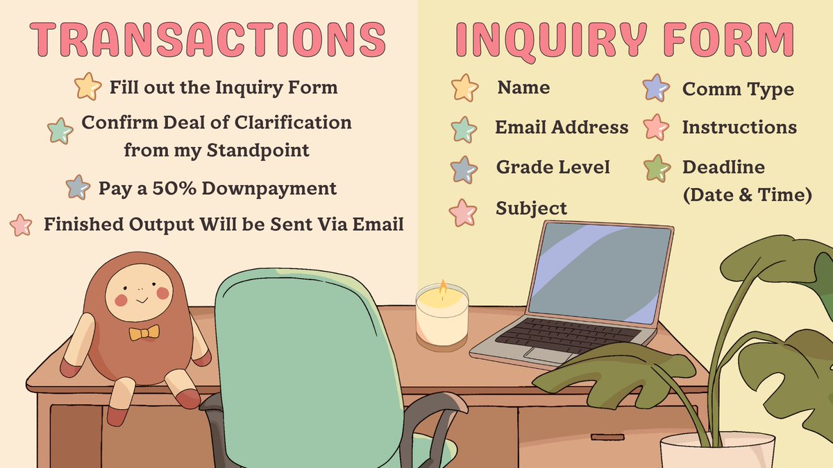 Need help with acad struggles? LF commissioner for writing outputs? 
૮ ◞ ﻌ ◟ ა

✿ Don’t worry, Komi got you! Check out my LATEST commsheet for more information ✿

Feel free to DM me! ฅ^•ﻌ•^ฅ

ʚ Proof of Legitimacy ɞ
#komicancommifeedbacks | See Media