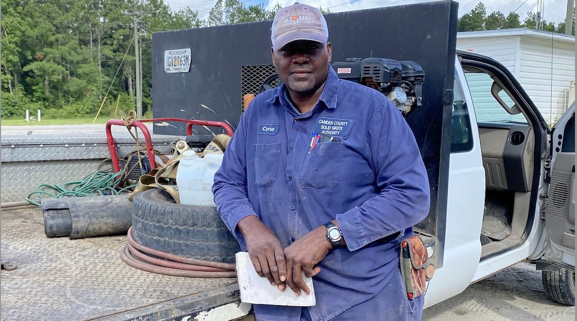 Camden County SW Authority says Cyrus Roberts has MAGIC! He's a Waste &amp; Recycling Workers Superhero because he makes items disappear! Asked about litter? Gone. Complain to him about potholes? Poof, gone. Erosion and rills in the working face? Hocus-pocus, disappeared! Cyrus and