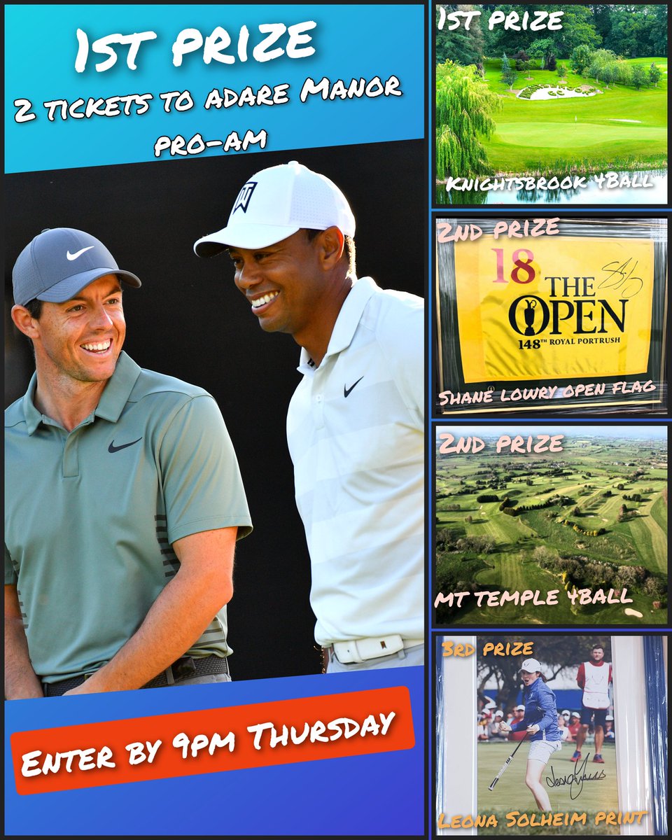 🔥 🐯 For a chance to win 2 tickets to the SOLD OUT Adare Manor Pro-Am, and much more, simply donate €5 @ gofund.me/7004c6d7 

🎟 Every €5 donated = 1 entry 
⏰ Winners announced Thursday
💙 All proceeds to JJOR Monument 

#RTsAppreciated ✌