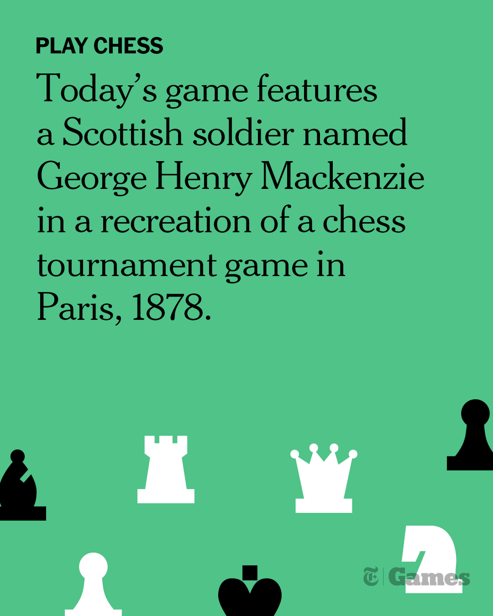 In today's Chess Replay, James Mason takes on George Henry Mackenzie in a recreation of a chess tournament game in Paris, 1878.

"Today’s puzzle is a worthy representation of Mackenzie’s flamboyant, explosive style, replete with sacrifices and king hunts," <a href="/GmNaroditsky/">Daniel Naroditsky</a> says.