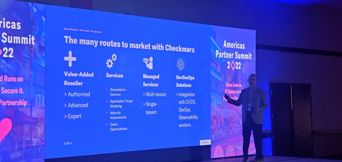 analucia_B2B's tweet photo. Marc Heimlich, Director of Channel Sales for the Americas presented @Checkmarx Partner Program benefits.
#CheckmarxPartners
#PartnerSummit
#CXPartnerSummit
#AppSec
#DevSecOps
#Developers
@Checkmarx https://t.co/LLxswi1CT9