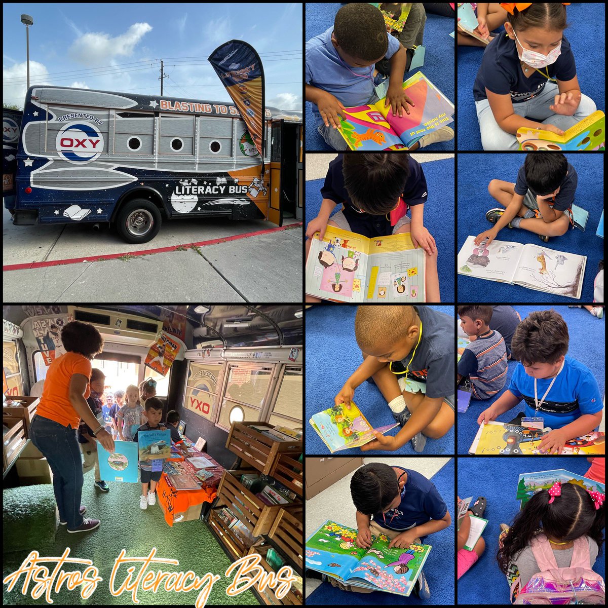 MrsNikkiFoster's tweet image. The students had so much fun getting books from The @astros Literacy Bus! They were so eager to read when we got back in the classroom! @i_am_mrs_o_ @palegria1 @Keeble_AISD #AstrosLiteracyBus #AldineForward #KeebleONEteam #WatchUsGrow #IntoTheFuture #AldinePreK #DEARtime