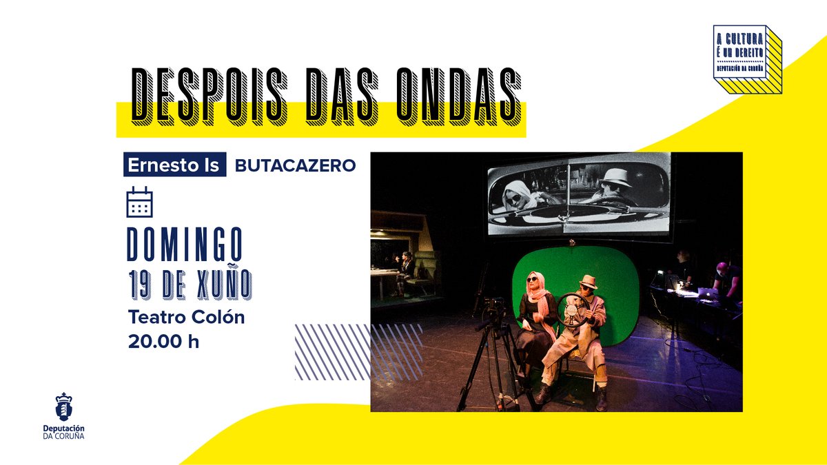 DACCultura's tweet photo. 🎭 'Despois das ondas' de #ButacaZero, volve ao @TColonCoruna no centenario do nacemento de María Casares.
👉 Un texto de @ernestoszis en torno á figura da actriz coruñesa, que gañou en 2017 do Premio Rafael Dieste que convoca a @DACCultura.
🎟️Convites: https://t.co/g78uoraAf1 https://t.co/mMMlpLptb7