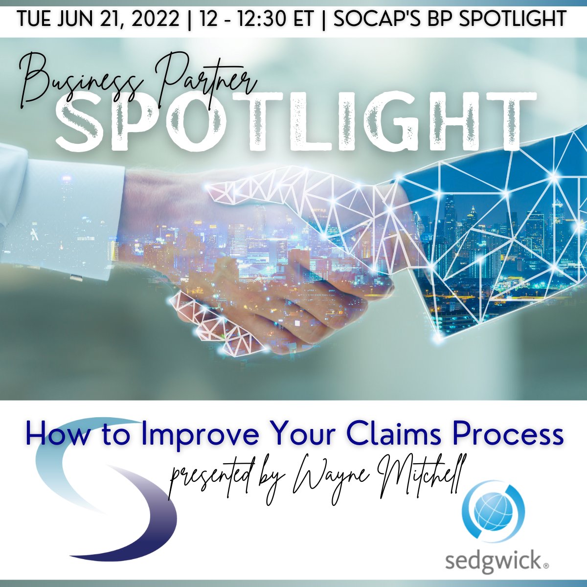 SOCAP's tweet photo. Spend 30 minutes learning how leveraging technology can help streamline data and document collection, minimize touchpoints and improve your organization’s claims review process.  Register here: https://t.co/73TN53etW4

#SOCAPstrong #CX #customercare #productclaims @Sedgwick https://t.co/PkZCwWdXb2
