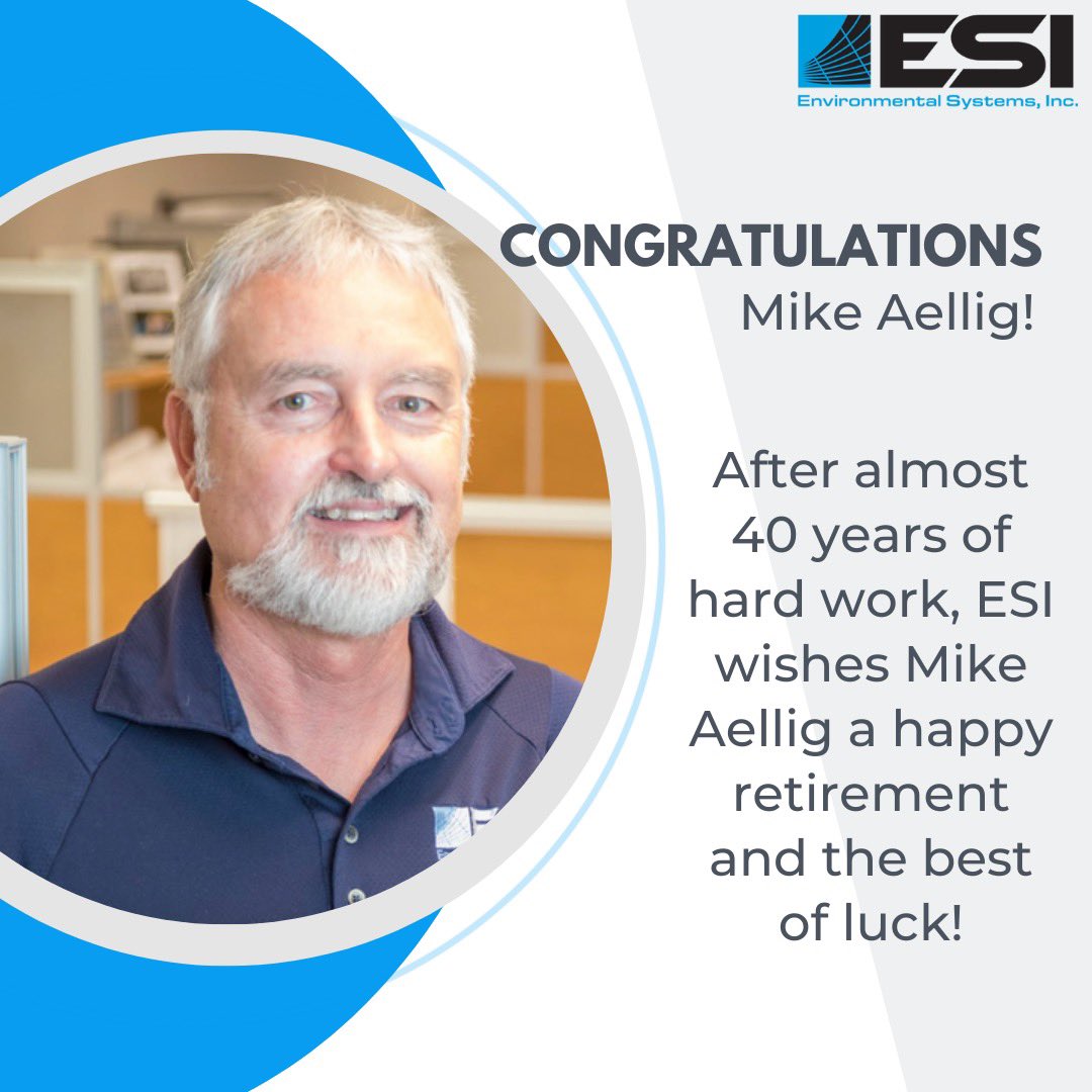 Congratulations on retiring Mike! Mike Aellig, the manager of ESI’s Startup Department has retired after dedicating almost 40 years of hard work to our team. It has been an honor to have Mike as a part of our team and we wish him the best of luck. Thank you for everything!