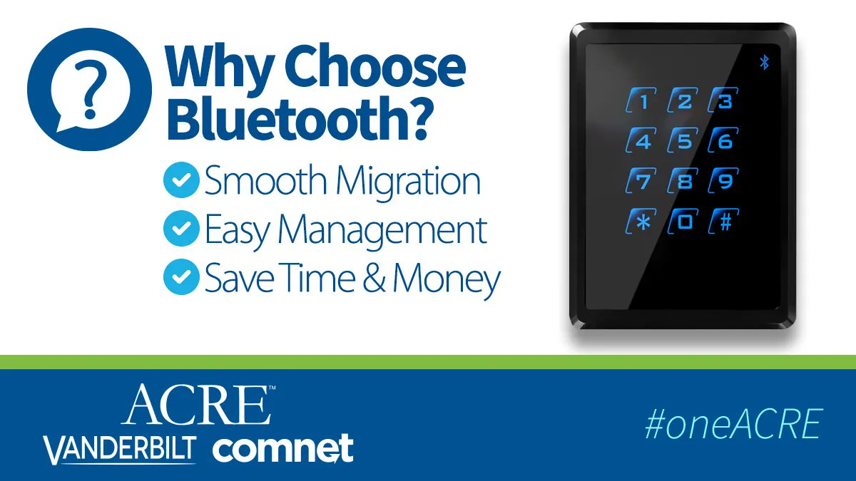 VanderbiltInd's tweet photo. When you choose our #bluetooth module you choose easy #migration and #management plus you #savetime and #savemoney https://t.co/mfmB5r94xw
#actpro #vcredential #accesscontrol #accesscontrolsystems #OneACRE https://t.co/qYHv68SVeJ