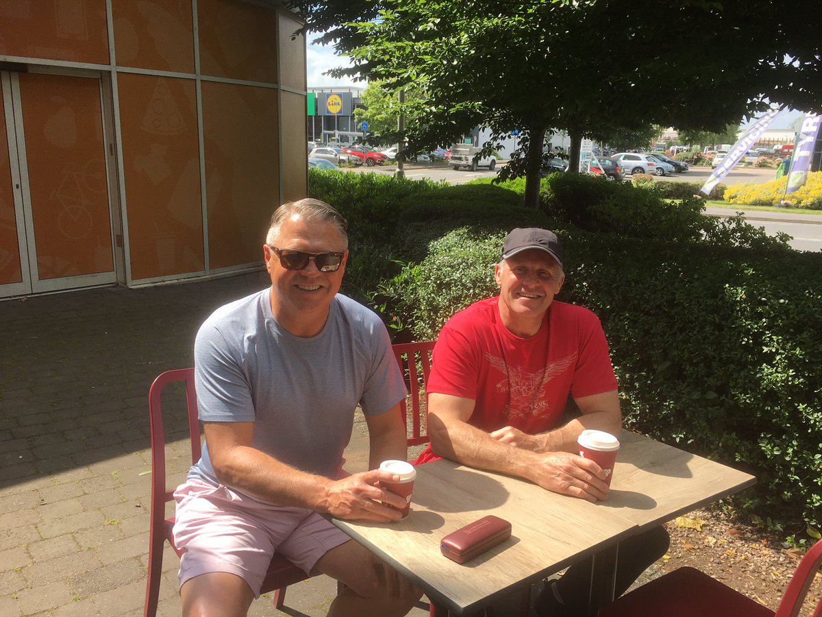 VictorTait's tweet photo. Morning after !!  me and the wrecking ball have slipped out for a Costa 👌 Lions 97 reunion . https://t.co/vPD1uNWlhI