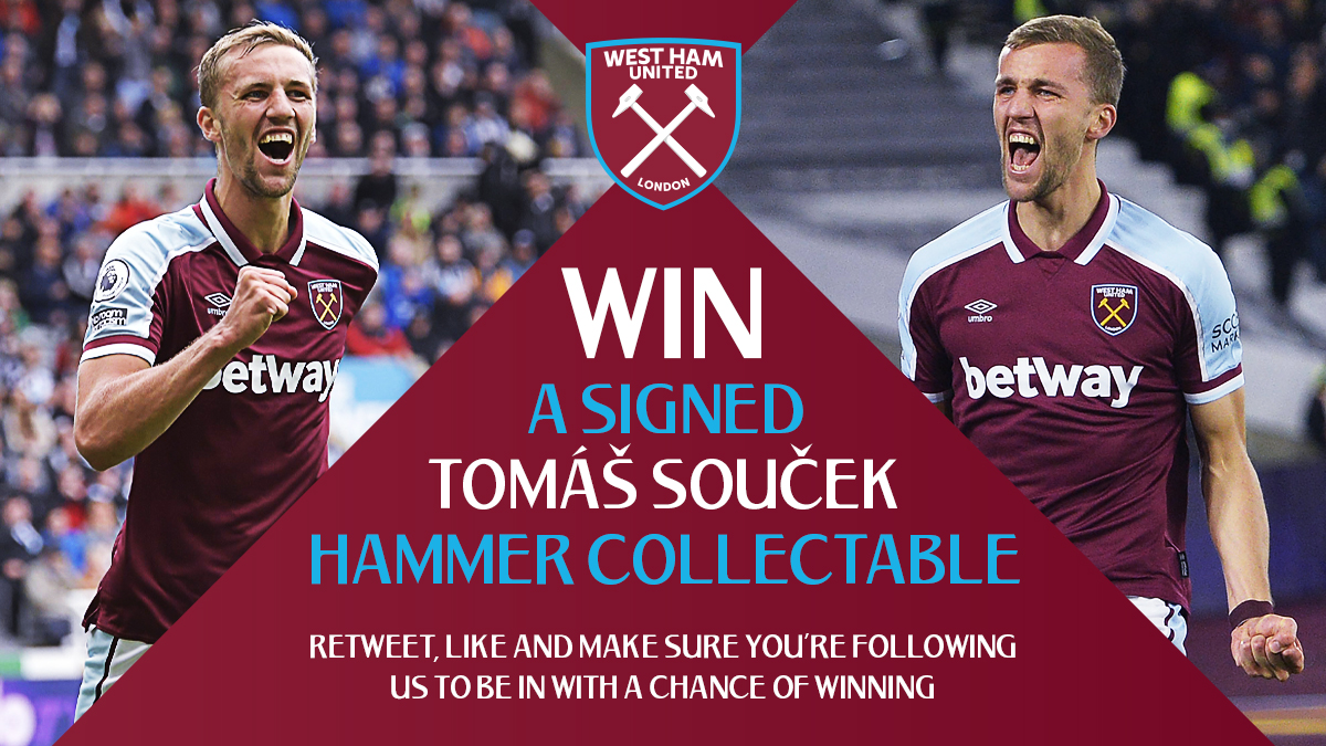 ⚒️| Win a signed Tomáš Souček Hammer Collectable card! 

Retweet, like and make sure you're following us to be in with a chance of winning.

#HammersHelp #COYI