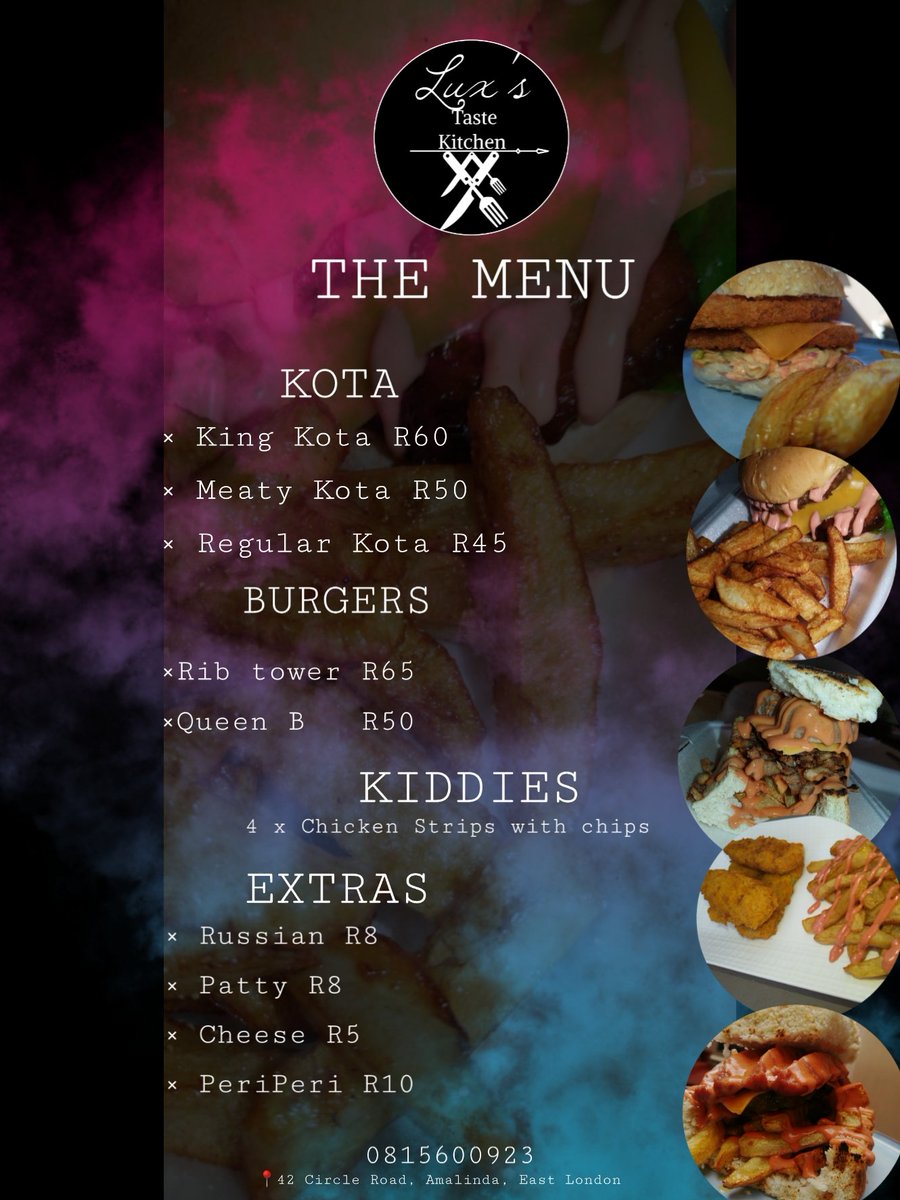 Lux_Jita's tweet image. Hey guys in or around East London for the best Kota around do try us out.

Please RT for awareness

Sit ins, pick ups and deliver available

@TakaTina1 @Yanga_Co @Fikz_the_Cook @bcmtourism @OfficialBCMM @HustleDjsbu @djsbu