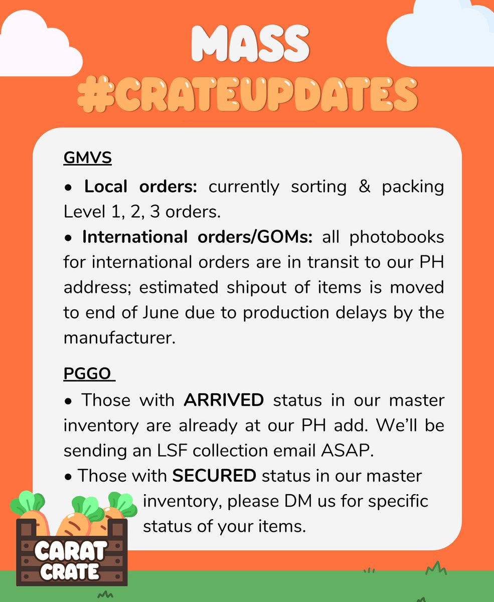 CaratCratePH's tweet photo. mass #CRATEUpdates as of June 14, 2022
(2/2) https://t.co/Emyy49es1b