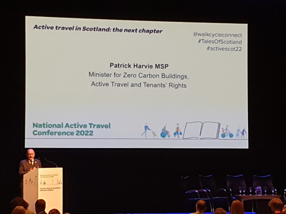 stepchangescot's tweet photo. #activescot22 hearing from @patrickharvie on @transcotland commitment to #activetravel. Needs no convincing of need to improve how we move about. The policy & financial commitment is there to achieve this transformation. Need to increase the joy of #activetravel https://t.co/VEzuXCWNTp