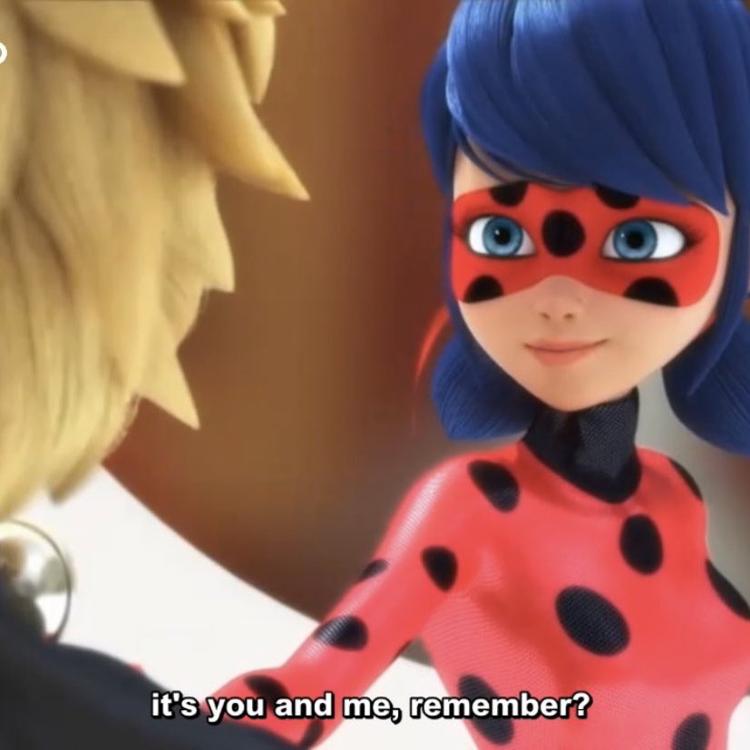 mxrichat's tweet photo. #MLBS5Spoilers 
this is the first time ladybug was the one to say “it’s you and me”AND LOOK AT HOW HAPPY THAT MADE HIM SHE USED HIS PHRASE TO ENCOURAGE HIM THE WAY HE ENCOURAGES HER https://t.co/VKCLWLUJ9k