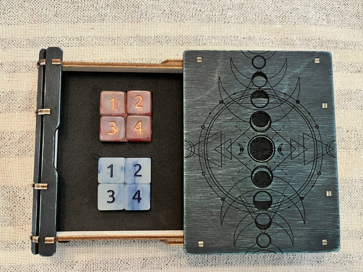 stephenswworks's tweet photo. Do you have some special D6s or other dice sets? Here is a custom insert for a customer’s Fate dice. I just tested with some of my Kracks. #fatedice #ttrpg #dice https://t.co/LSFvKEDUzQ