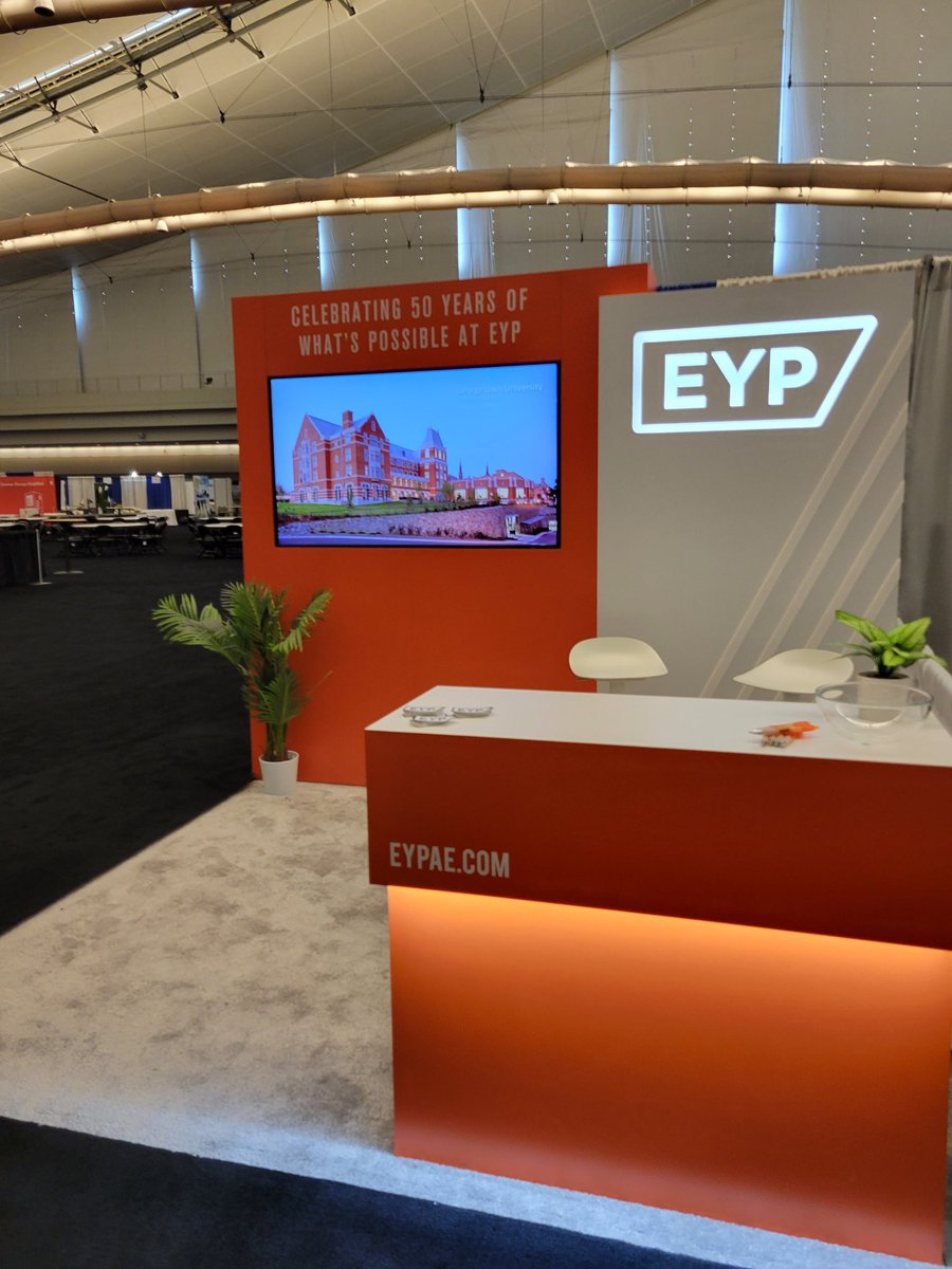 SaraGStein's tweet photo. The @EYPAE booth is ready to welcome @ACUHOI attendees at noon! #EYP50 #highered https://t.co/f02NfRxGqI