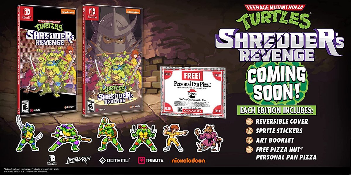 Wario64's tweet photo. Teenage Mutant Ninja Turtles: Shredders Revenge (Switch) preorder w/ free pizza is available for preorder at Target (B2G1 eligible) https://t.co/m79dkJtAQK #ad https://t.co/foDkBji0zI