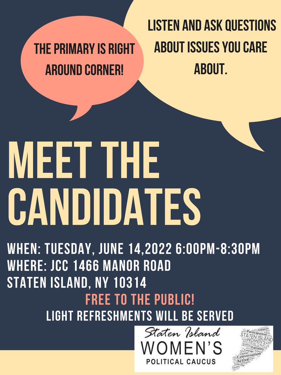 bsanche's tweet photo. @JohnGarcia1408 @NMalliotakis @BaronAgoda @Britt4Congress @MaxRose4NY @Charlesdfall @Jgcuccia @MikeWReilly @VincentForNY @CiurcinaPaul @SamForNYC @tannousis @GowdaRajiv @jess_scarcella @Yassky4Senate @senatorlanza JCC Manor Road. Tues June 14 at 6pm. Tonight!  Hope you can make it. https://t.co/QEDgeXGs6D