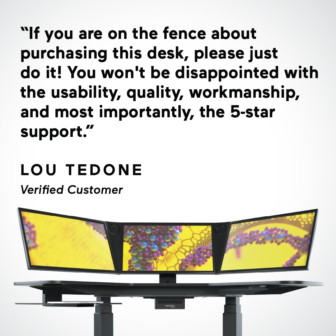 Considering a SmartDesk? Check out this glowing review from one of our satisfied customers. We're confident you'll love your desk just as much as he does 👍👍

To see more reviews like this, visit l8r.it/bhYh

#smartdesk #smartdeskconnect #customerreview #customerlove
