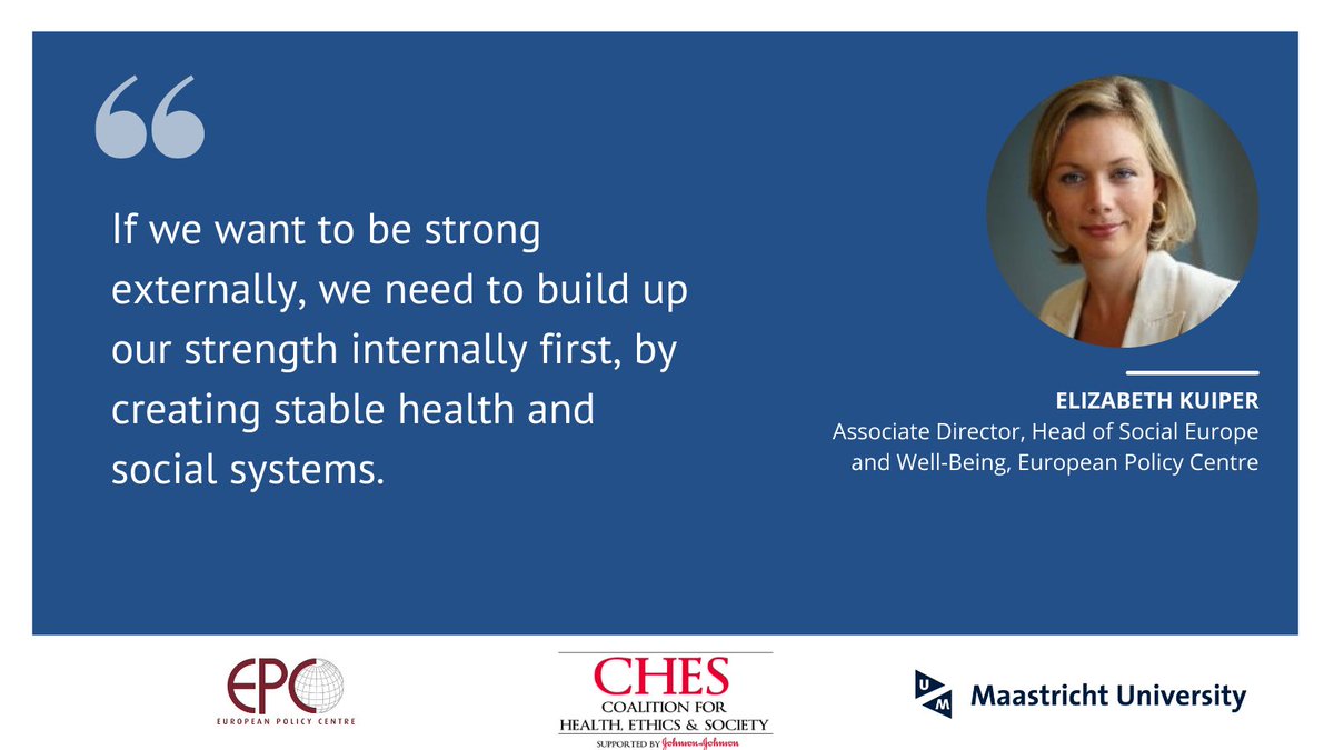 epc_eu's tweet photo. Elizabeth Kuiper (@kuiper_em), Associate Director, Head of Social Europe and Well-Being at the @epc_eu, on the EU's role in the world and the future of #health policy.
#CHESConference https://t.co/Tw57mEmGL8