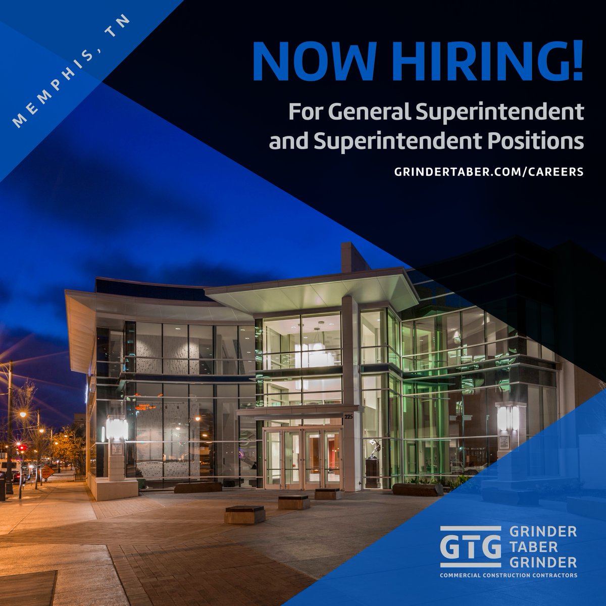 DIRECT HIRE POSITION!
We're hiring for the General Superintendent and Superintendent positions. The full job description is listed on our website at lnkd.in/gHyg4Hpu

#GrinderTaber #construction #hardhat #memphistn #renovation #nowhiring #joinourteam #choose901